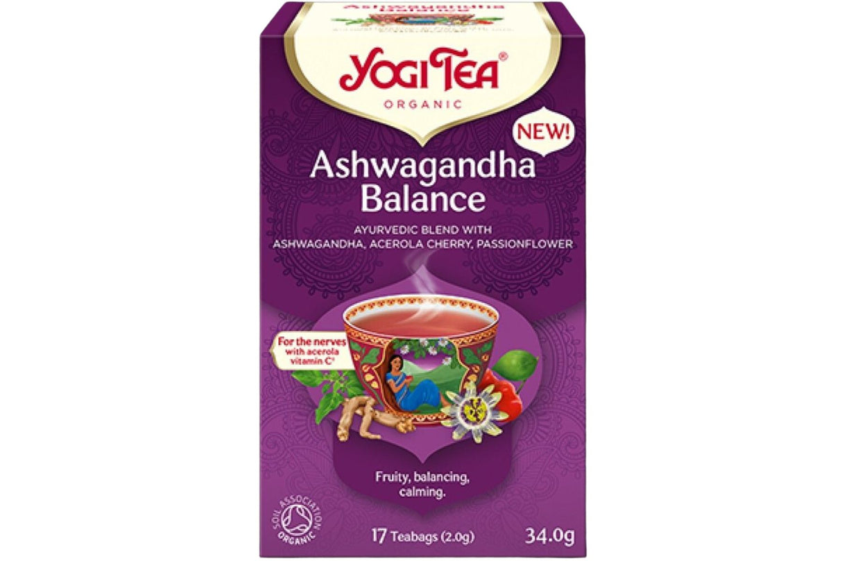 Yogi Ashwagandha Balance Te – Fruktig og Balansert | 17 Poser | Økologisk