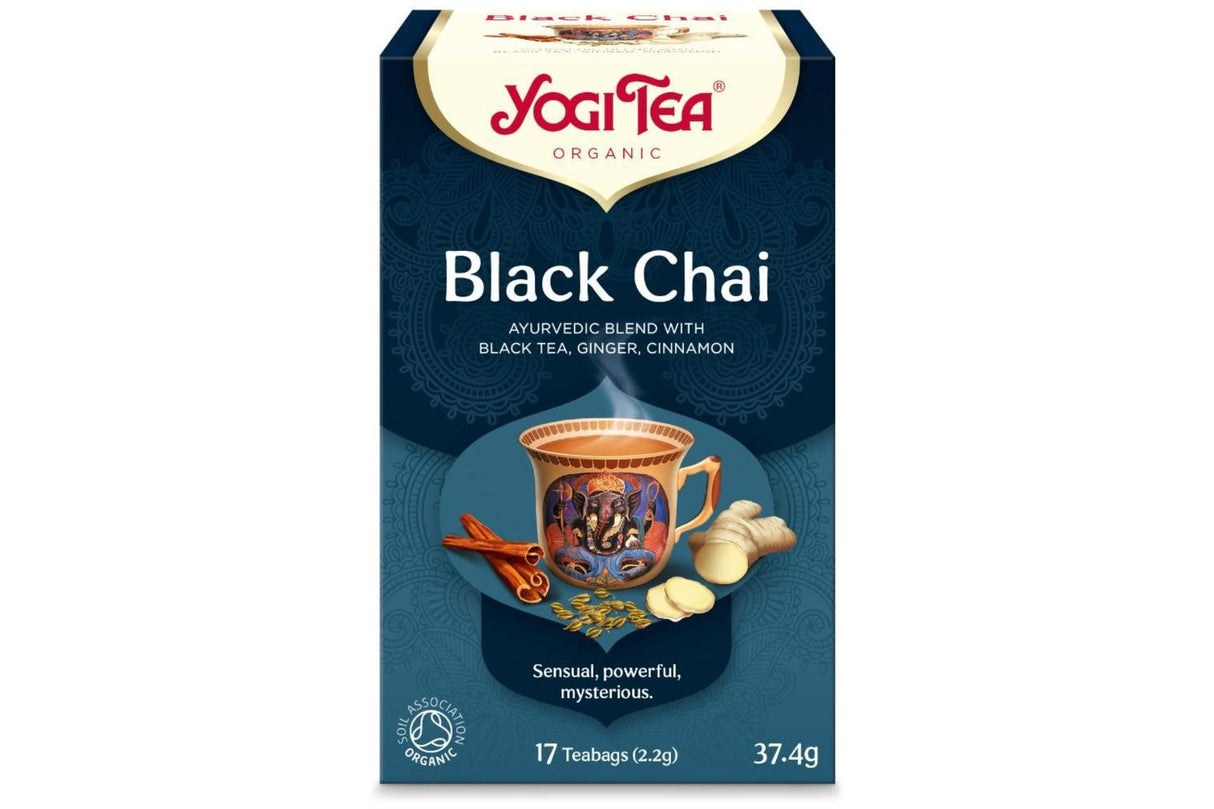 Yogi Black Chai Te  – Kraftig Chai med Assam-teg | 17 Poser | Økologisk