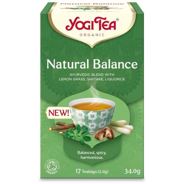 Yogi Natural Balance te – økologisk te med sitrongress, lakrisrot og shiitake (17 poser)