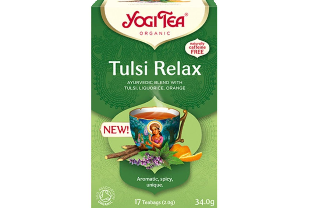 Yogi Tulsi Relax Te  – Ayurvedisk Te for Avslapning | 17 Poser | Økologisk