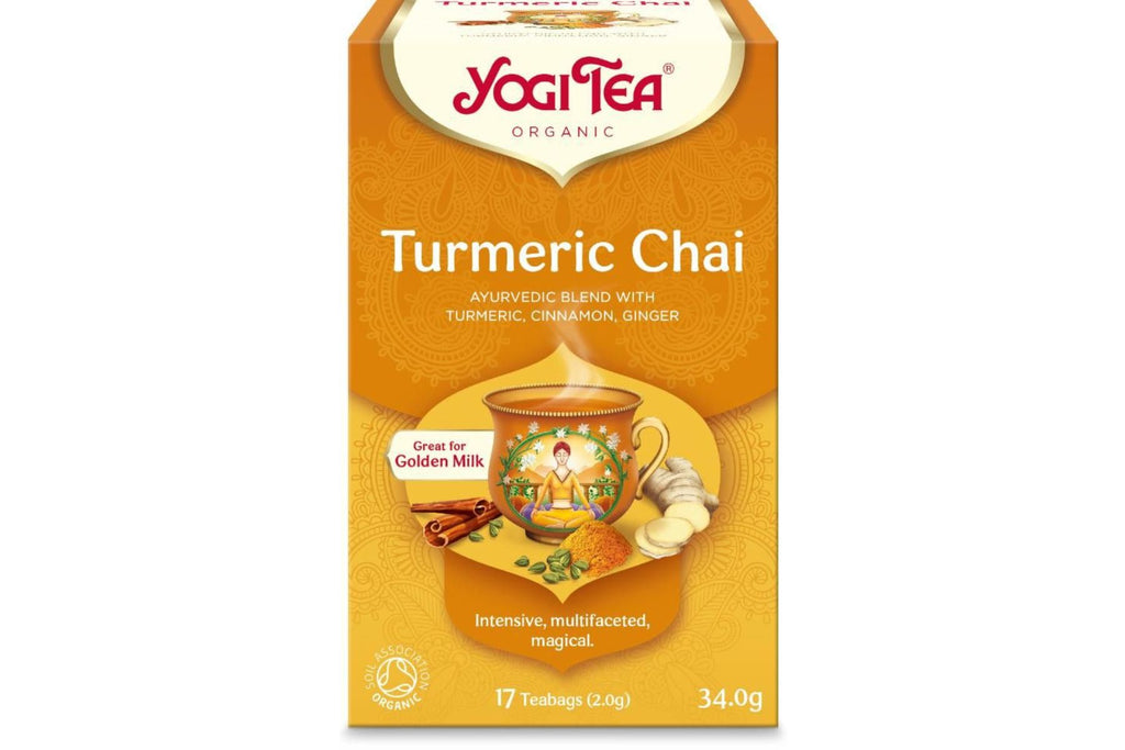 Yogi Turmeric Chai Te  – Gurkemeie Chai for Velvære | 17 Poser | Økologisk