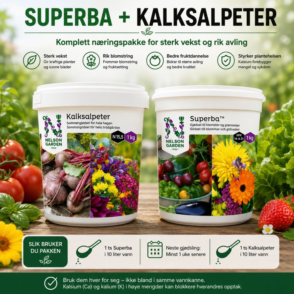 Superba + Kalksalpeter – Komplett næringspakke for sterk vekst og rik avling