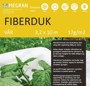 Hvit fiberduk brettet sammen brukt til beskyttelse av planter