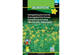Frøpose med gul sennep brukt som grønngjødsel.