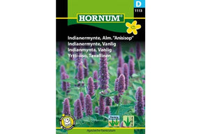 Frø av aromatisk indianermynte med dekorative blomsterspir
