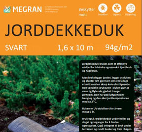 Sort jorddekkeduk lagt i bed for å hindre ugressvekst