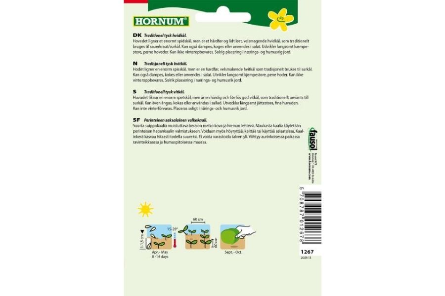 Kål 'Spiss Filderkraut' – Tradisjonell tysk hodekål for surkål og matlaging