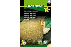 Søt, saftig melon med oransje fruktkjøtt og glatt skall.
