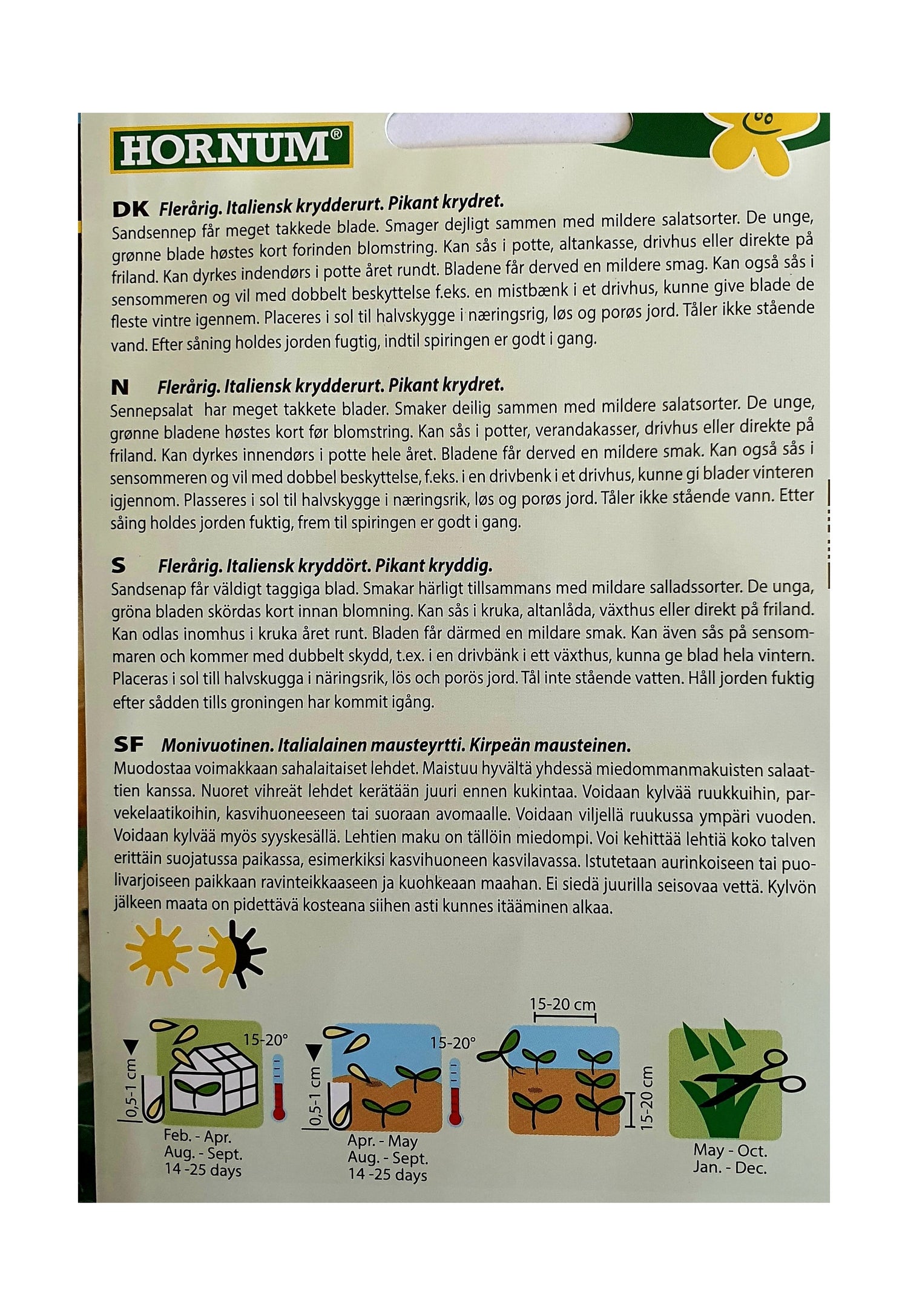 Sandsennep 'Vild Rucola' – Flerårig Italiensk Krydderurt med Pikant Smak