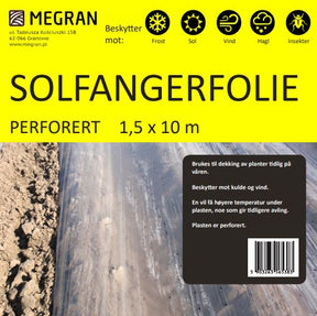 Reflekterende solfangerfolie brukt i hagen for økt varme