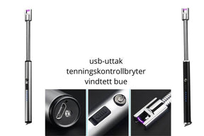 USB-oppladbar lighter i kompakt design for daglig bruk